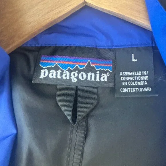 Patagonia windbreaker jacket 1/4 zip mens LG Black adjustable at hem Pocket - Picture 5 of 5